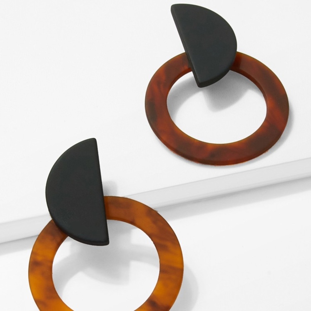 Marble Pattern Hoop Earrings